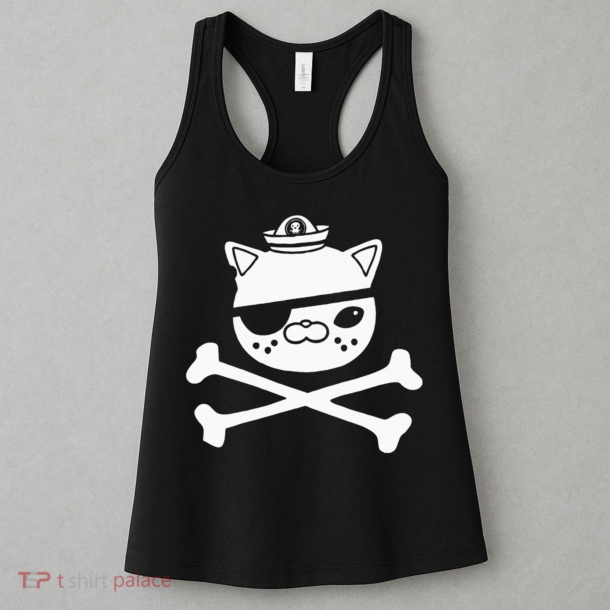 Kids Kwazii Cute Funny Pirate Cat Kids Women's Tank Top