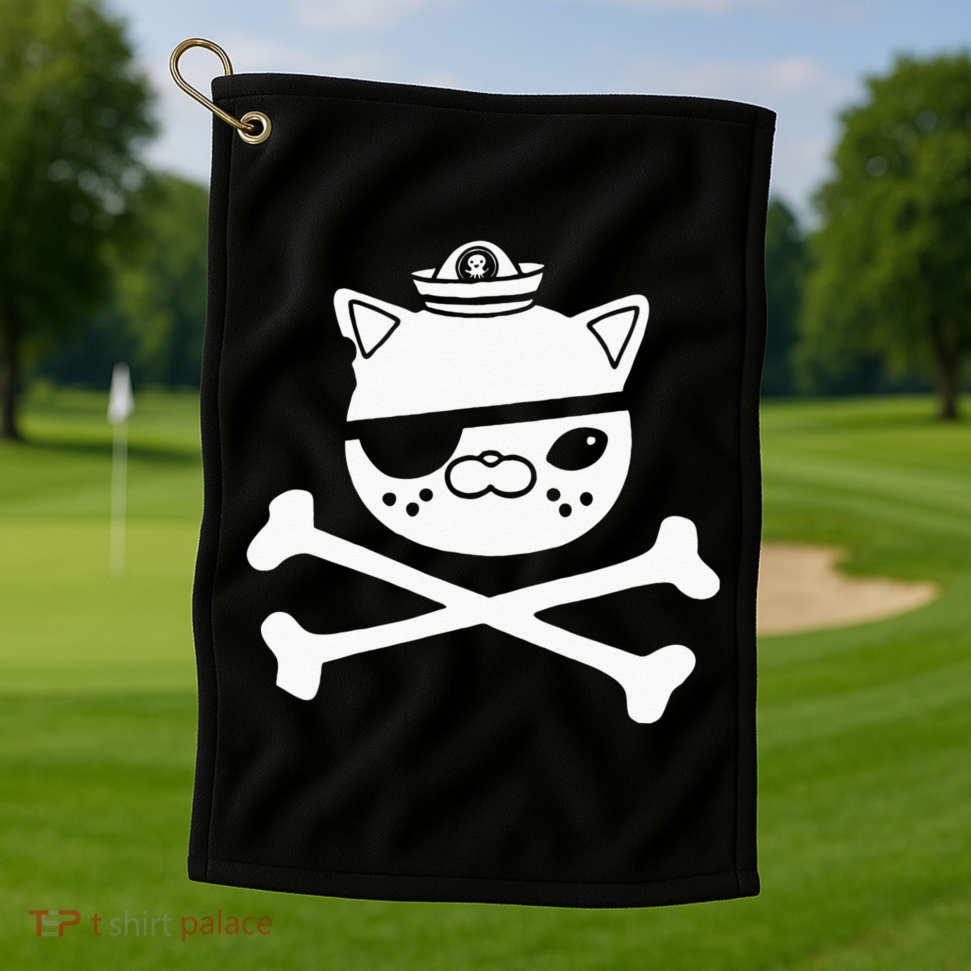 Kids Kwazii Cute Funny Pirate Cat Kids Golf Towel