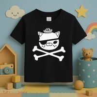 Kids Kwazii Cute Funny Pirate Cat Kids Toddler T-Shirt thumb 3