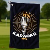 Karaoke King For Singers And Music Makers Karaoke Golf Towel thumb 1