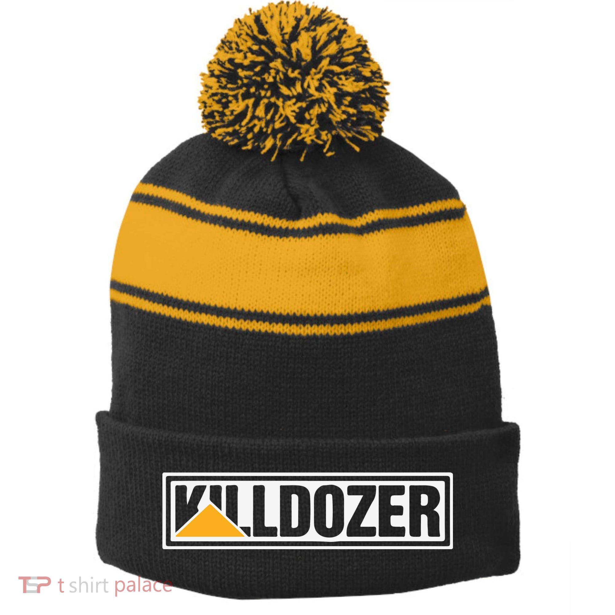 Killdozer Stripe Pom Pom Beanie