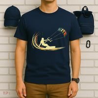 Kite Kiteboarding Kitesurfing Surf Vintage Retro Holiday T-Shirt thumb 6