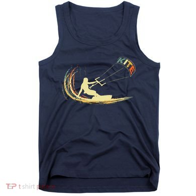 Kite Kiteboarding Kitesurfing Surf Vintage Retro Holiday Tank Top