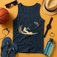 Kite Kiteboarding Kitesurfing Surf Vintage Retro Holiday Tank Top thumb 4