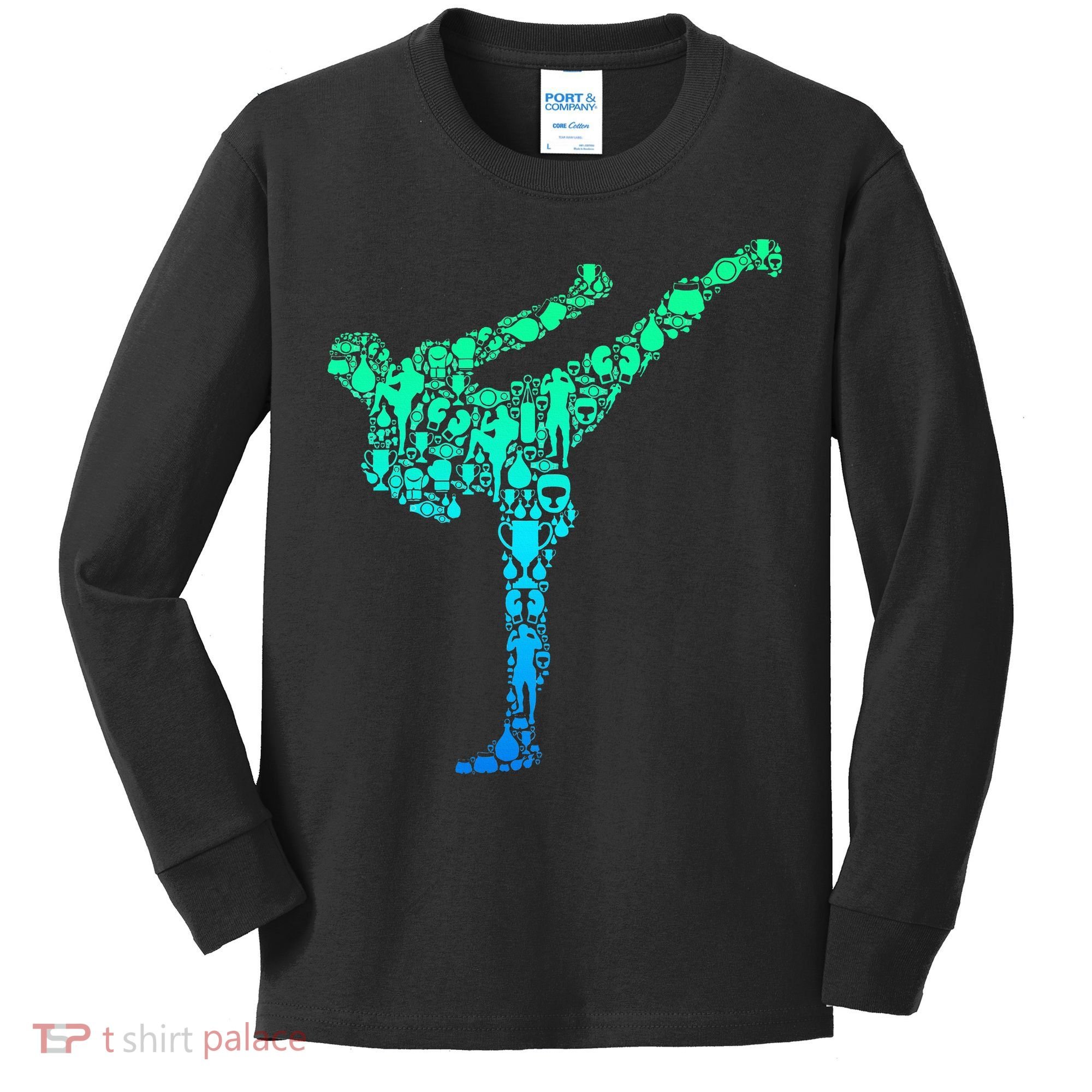 Kickboxing Kickboxer Karate Kids Long Sleeve Shirt