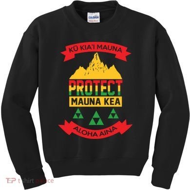 Ku Kia'i Mauna Protect Mauna Kea Aloha Aina Kids Sweatshirt