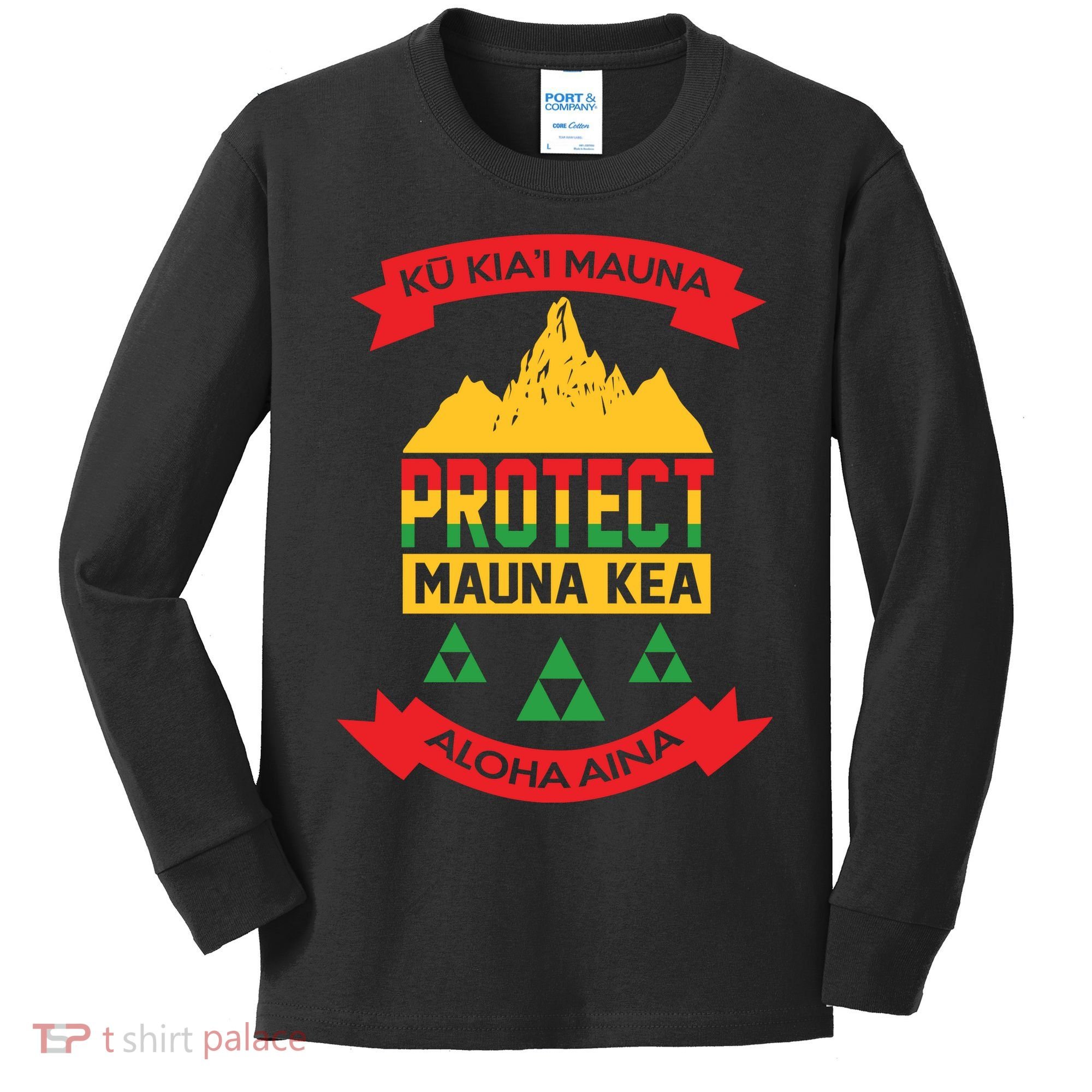 Ku Kia'i Mauna Protect Mauna Kea Aloha Aina Kids Long Sleeve Shirt