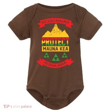 Ku Kia'i Mauna Protect Mauna Kea Aloha Aina Baby Bodysuit