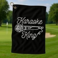 Karaoke King Microphone Musical Golf Towel thumb 1