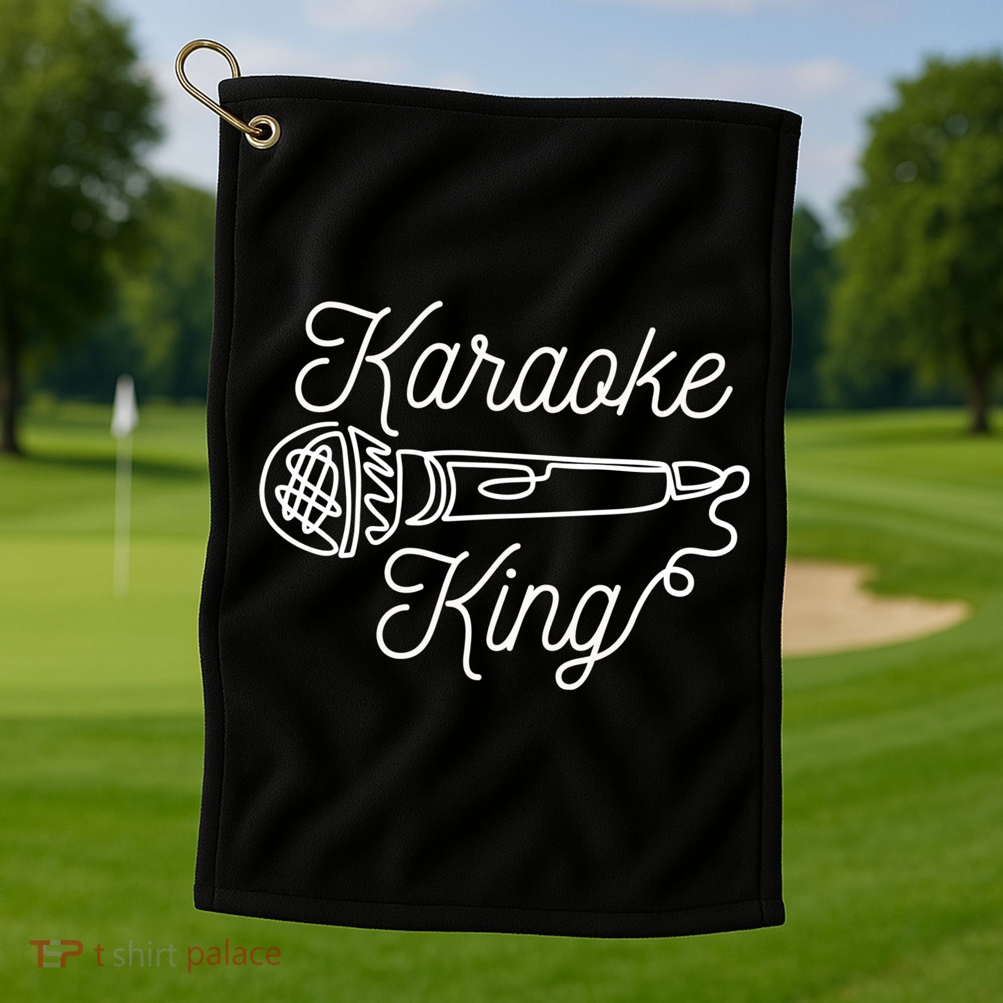 Karaoke King Microphone Musical Golf Towel