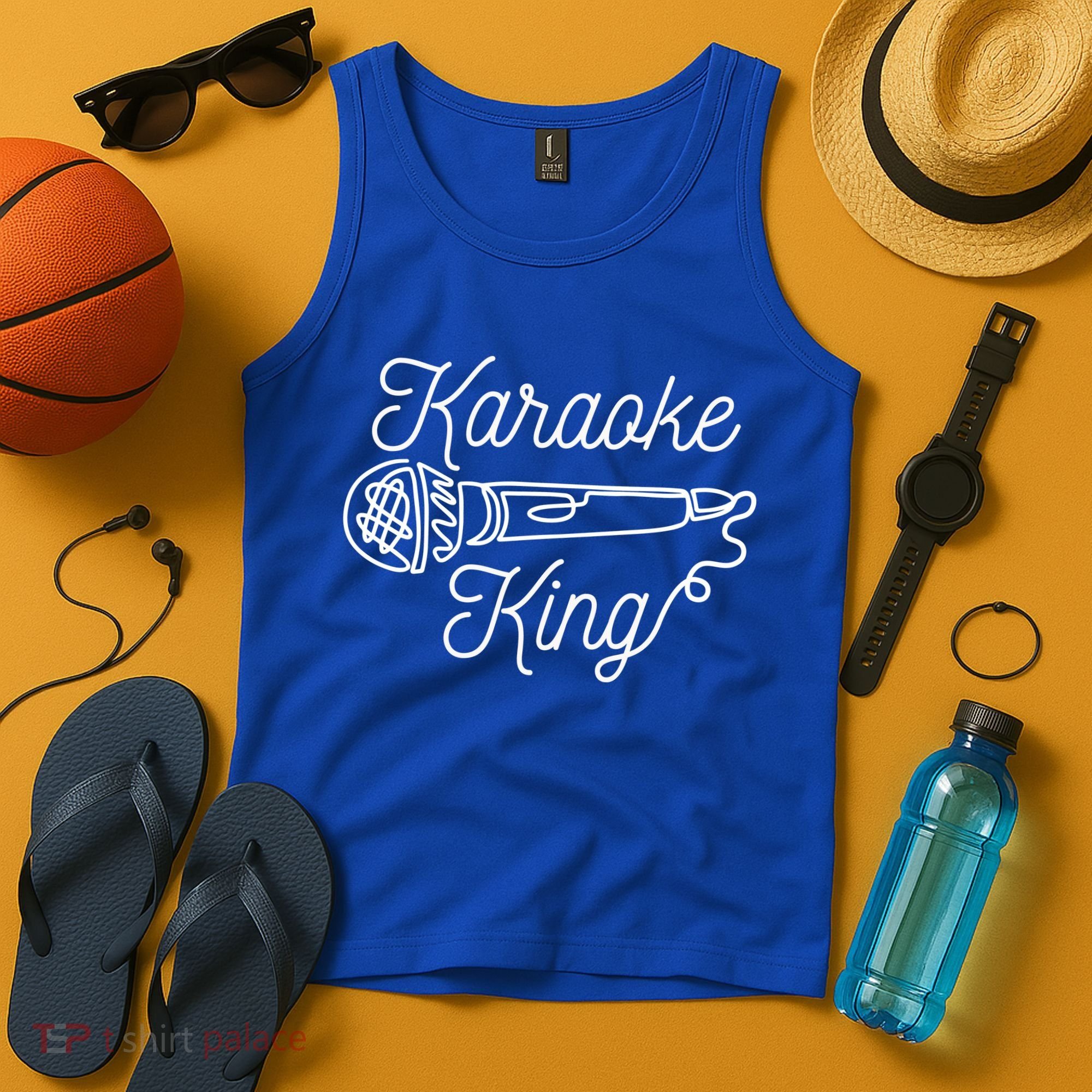 Karaoke King Microphone Musical Tank Top