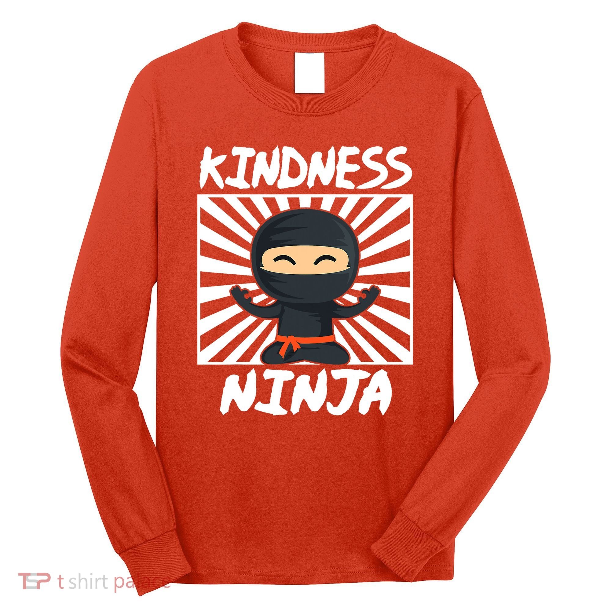Kids Kindness Ninja Anti Bullying Gift Orange Unity Day Long Sleeve Shirt