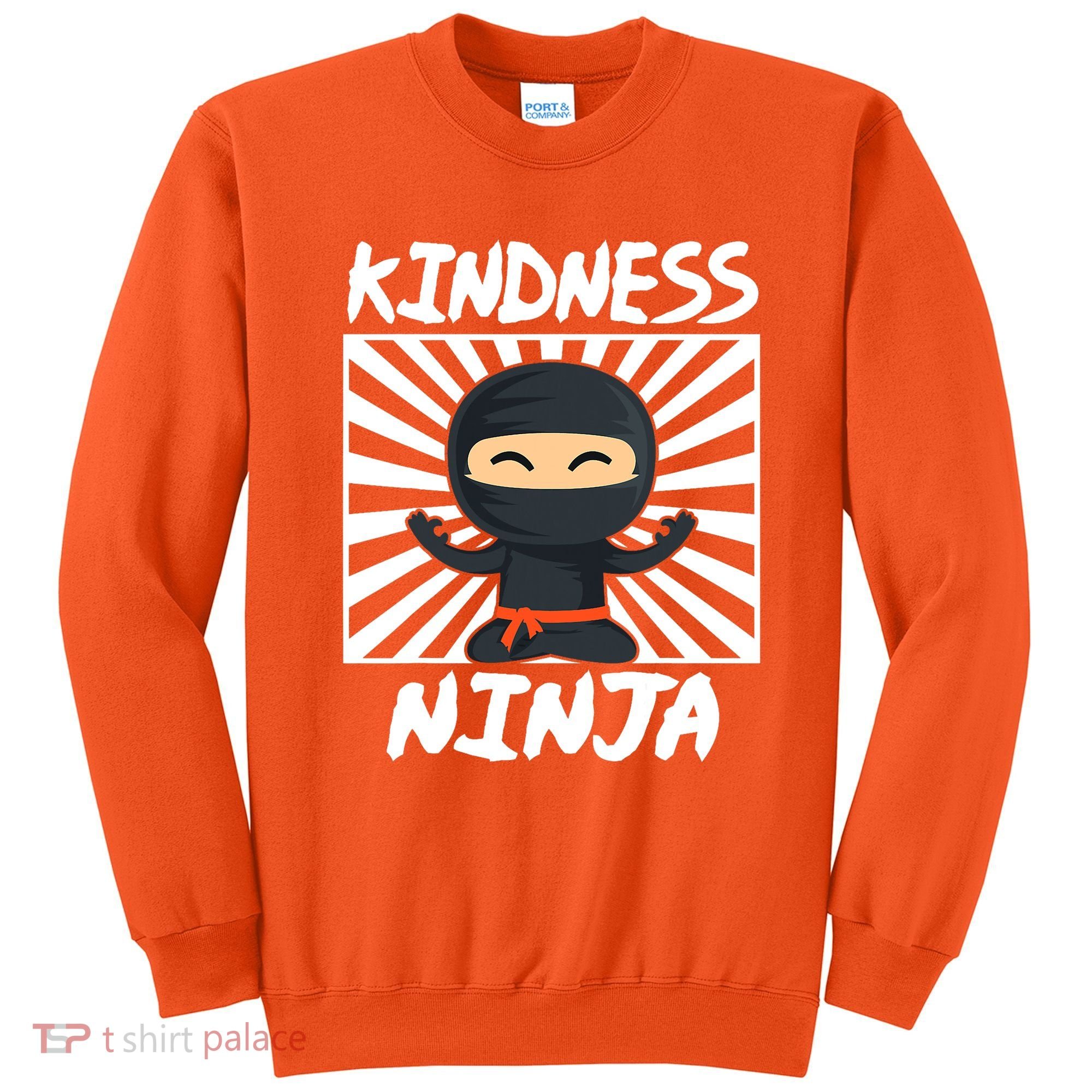 Kids Kindness Ninja Anti Bullying Gift Orange Unity Day Sweatshirt