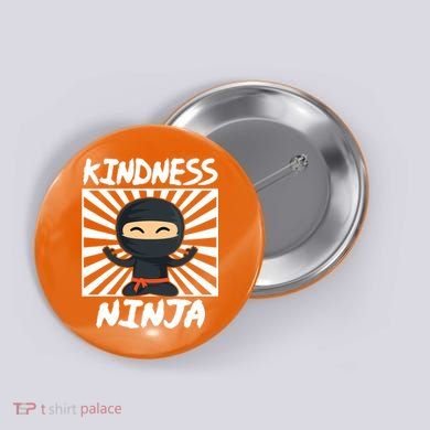 Kids Kindness Ninja Anti Bullying Gift Orange Unity Day Button