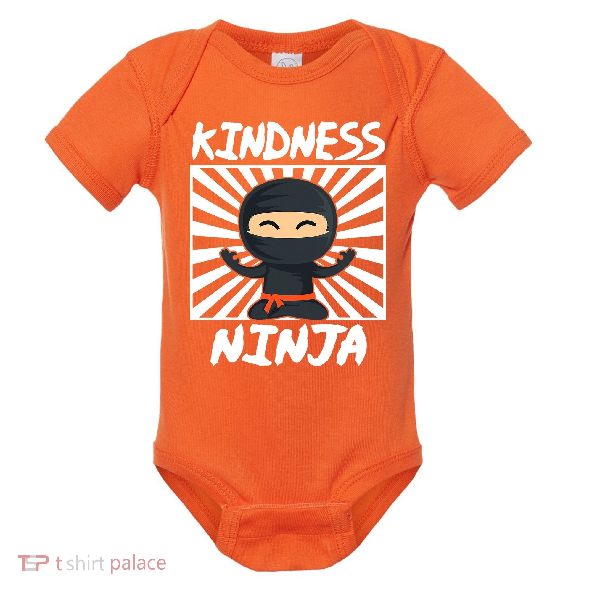 Kids Kindness Ninja Anti Bullying Gift Orange Unity Day Baby Bodysuit