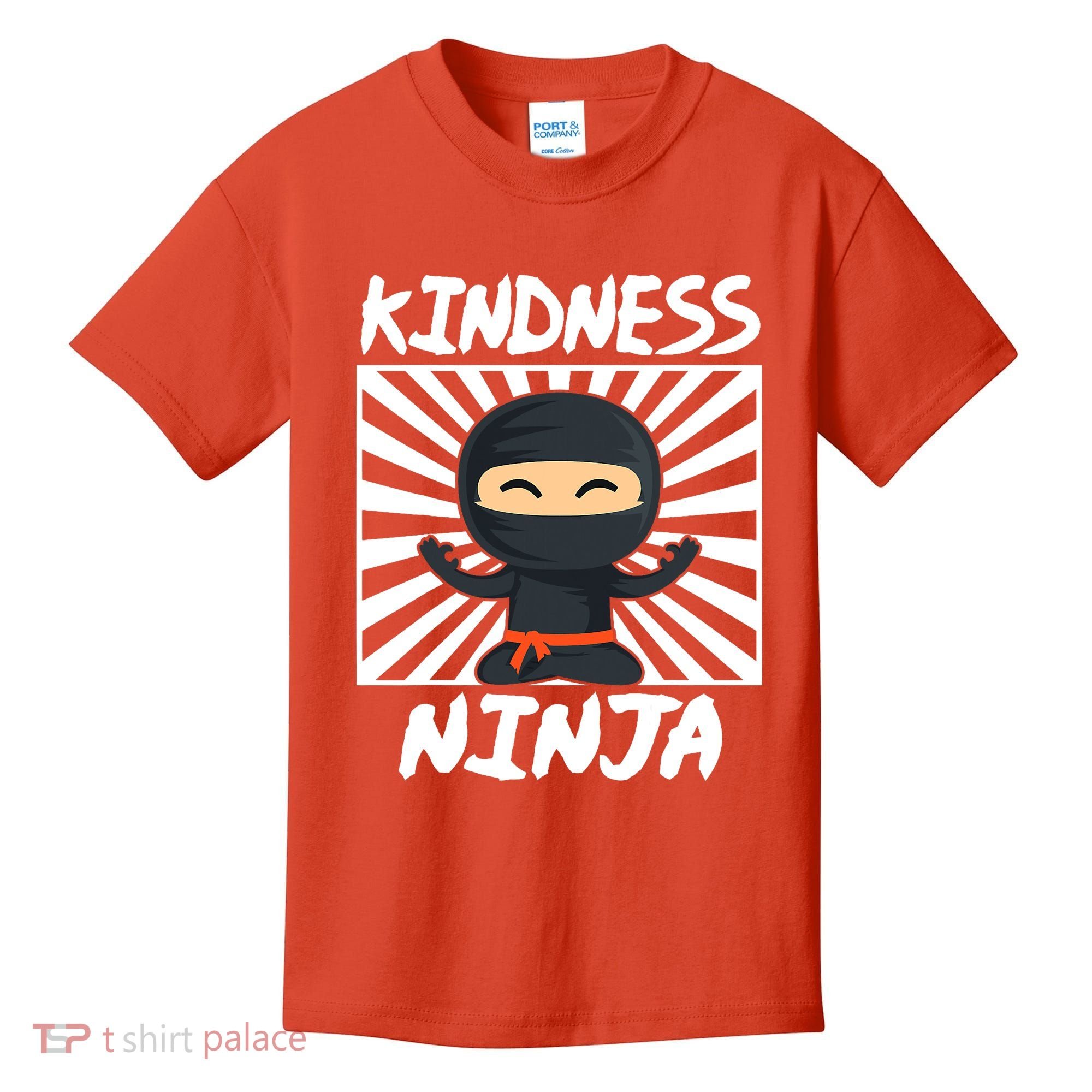 Kids Kindness Ninja Anti Bullying Gift Orange Unity Day Kids T-Shirt
