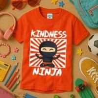 Kids Kindness Ninja Anti Bullying Gift Orange Unity Day Kids T-Shirt thumb 3