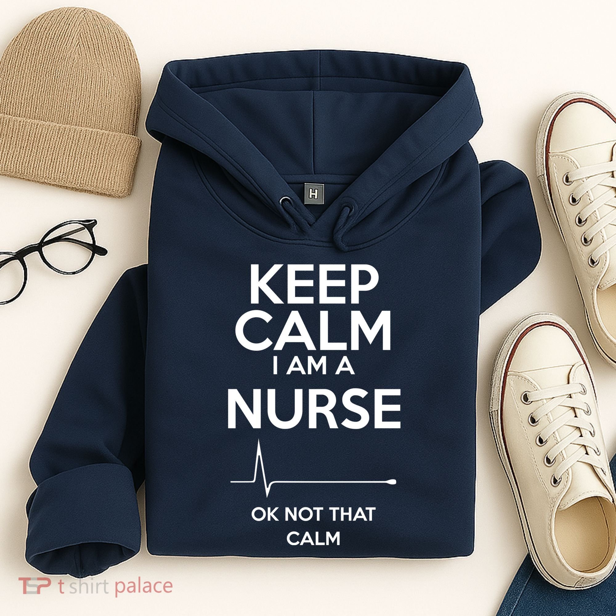 Keep Calm IM A Nurse Ok Not That Calm Hoodie