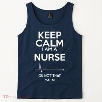 Keep Calm IM A Nurse Ok Not That Calm Tank Top thumb 2