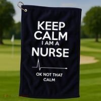 Keep Calm IM A Nurse Ok Not That Calm Golf Towel thumb 1