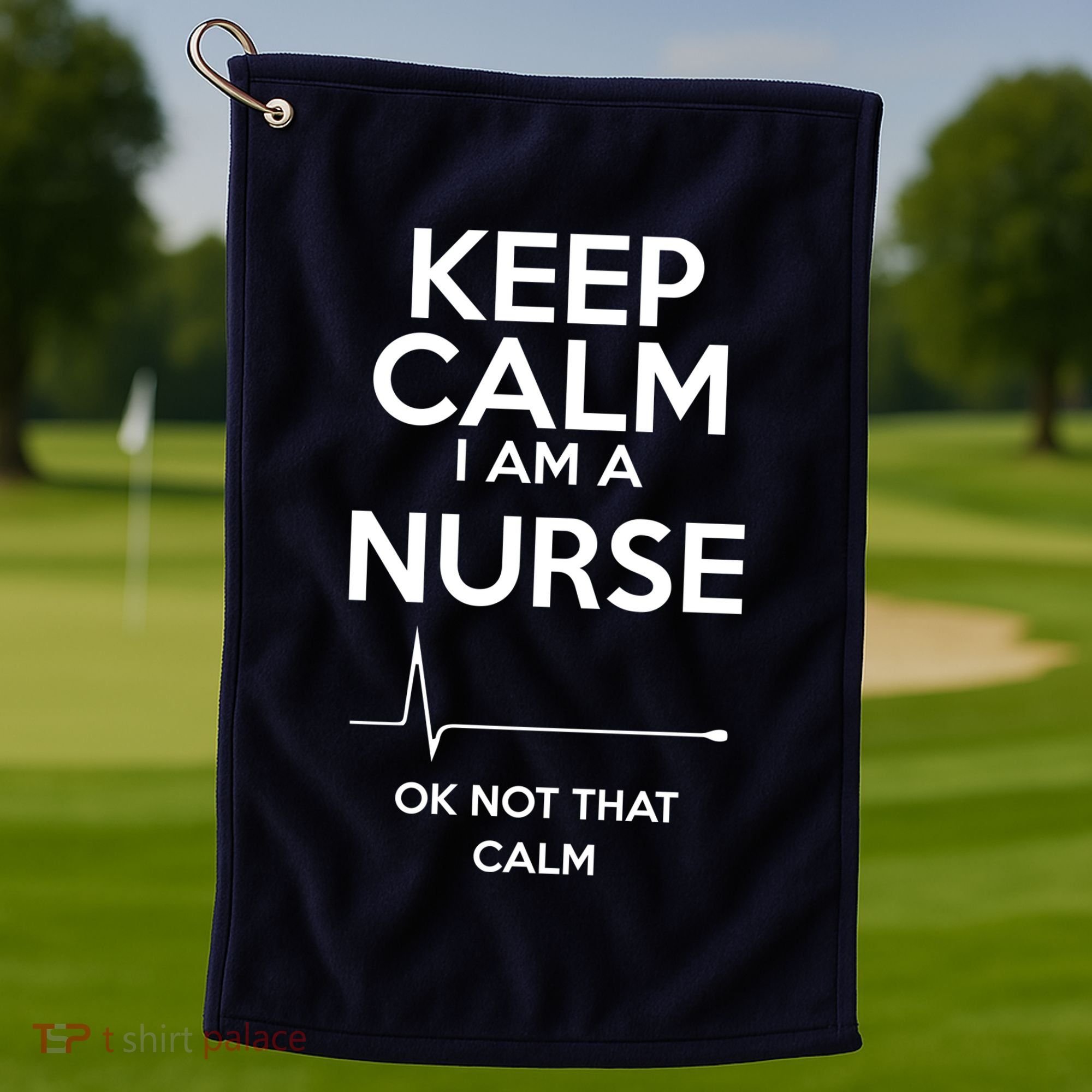 Keep Calm IM A Nurse Ok Not That Calm Golf Towel