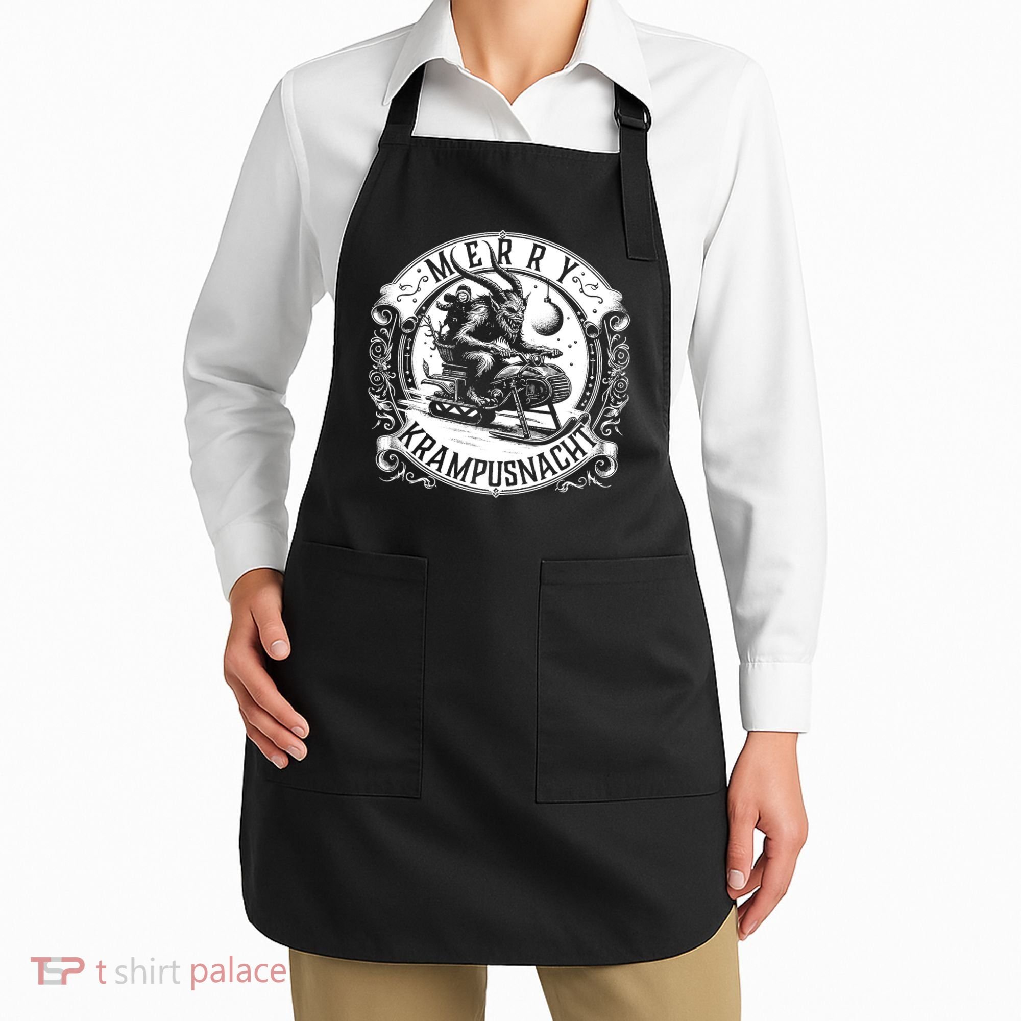 Krampusnacht Krampus On A Snowmobile Apron