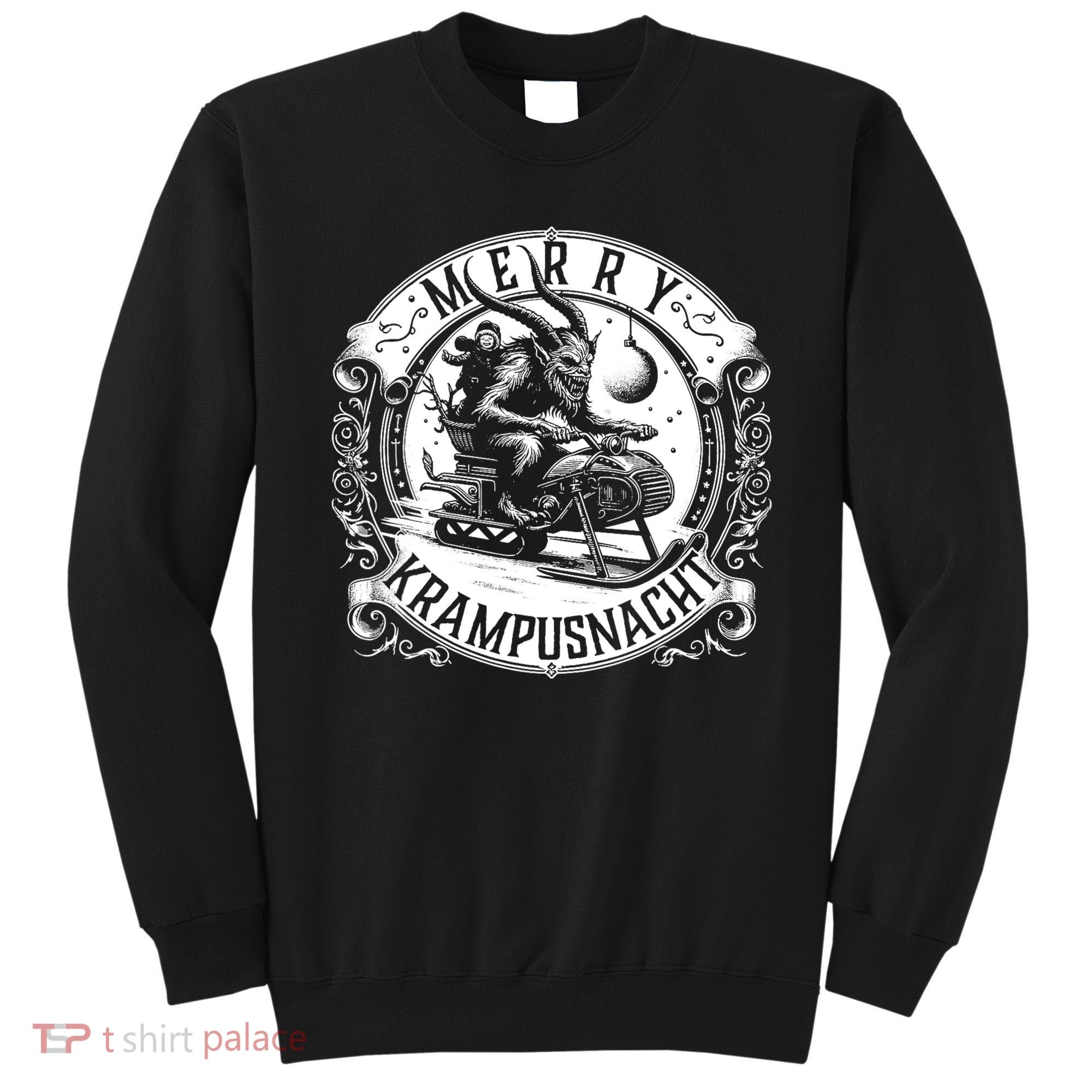 Krampusnacht Krampus On A Snowmobile Sweatshirt