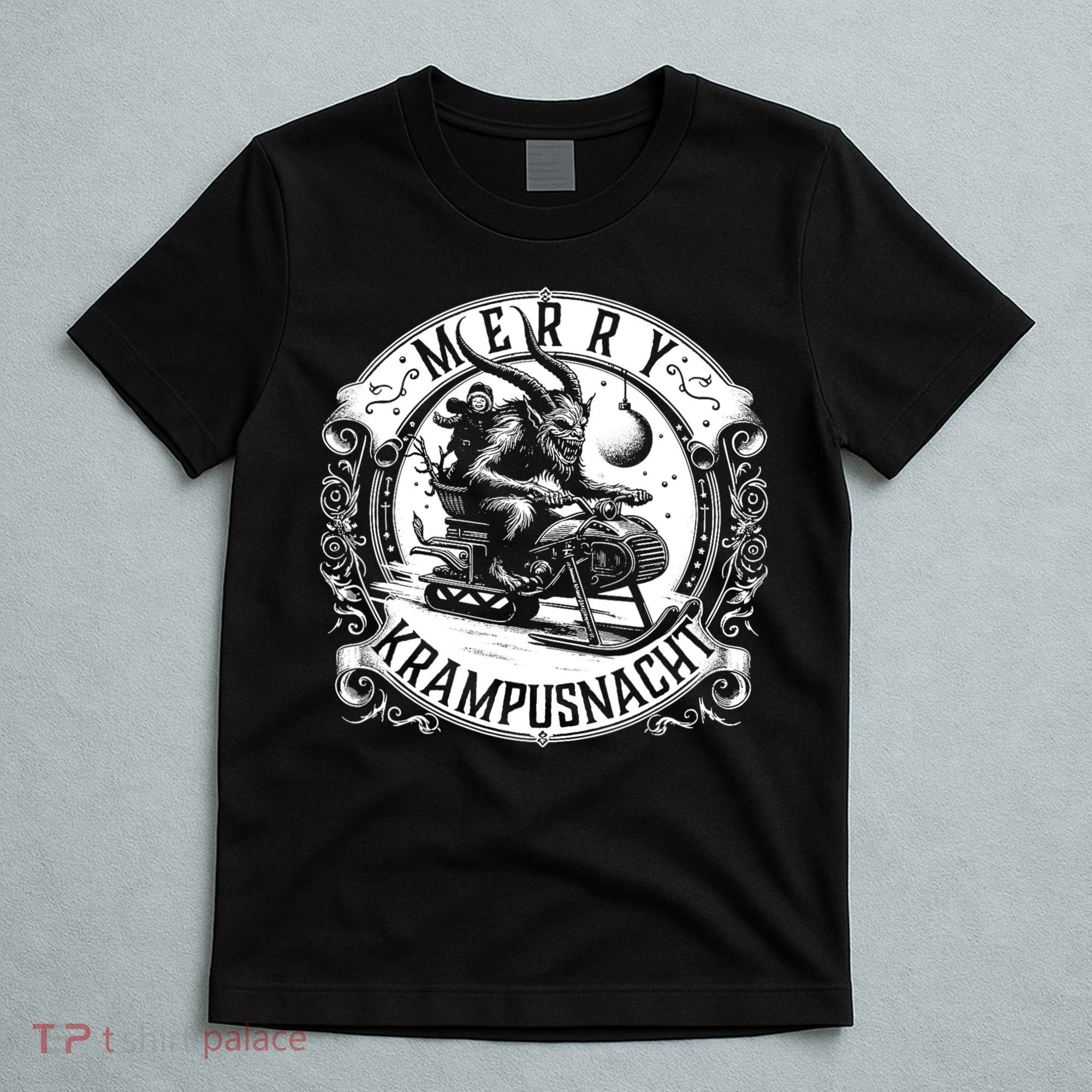 Krampusnacht Krampus On A Snowmobile T-Shirt