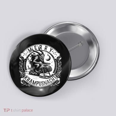 Krampusnacht Krampus On A Snowmobile Button