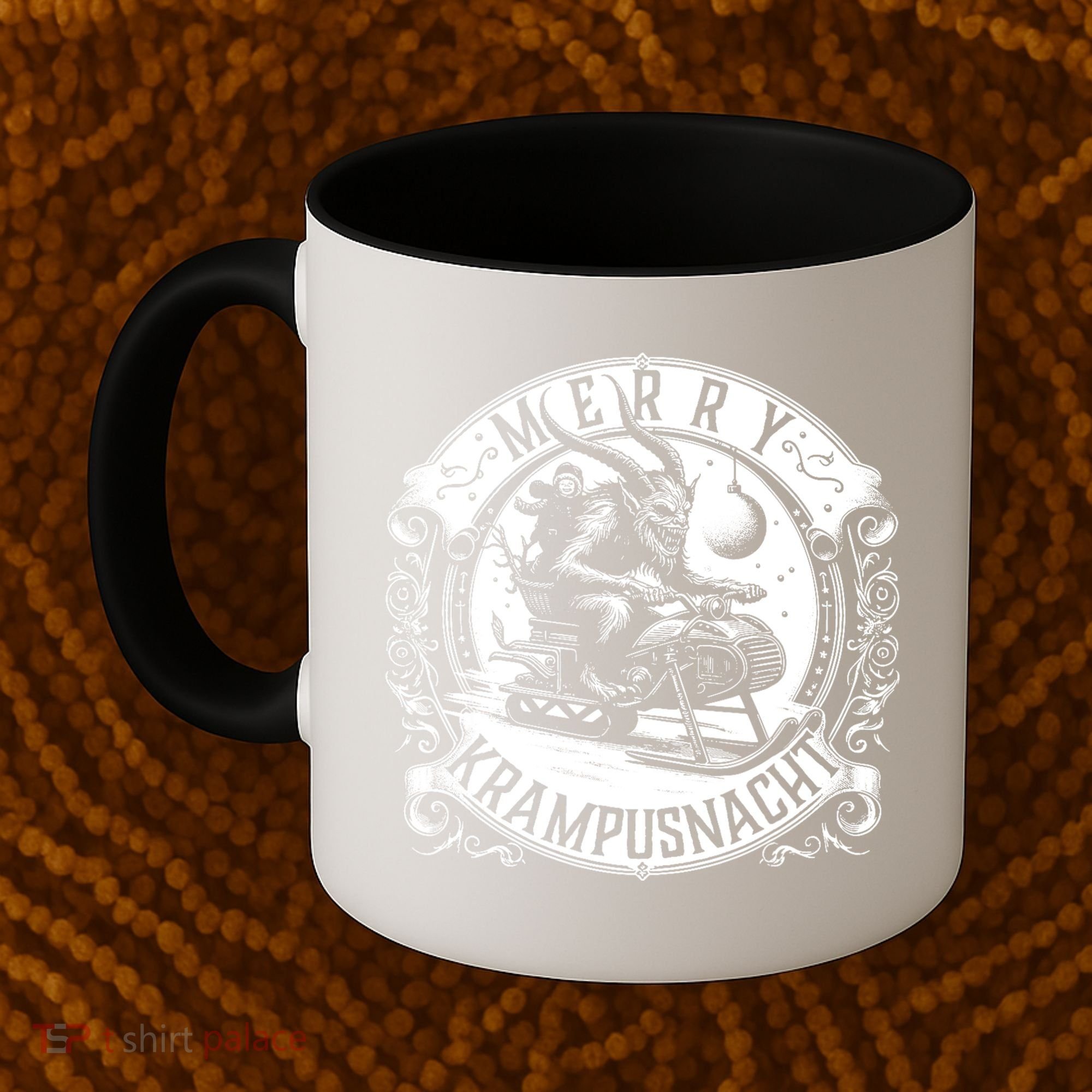 Krampusnacht Krampus On A Snowmobile Coffee Mug