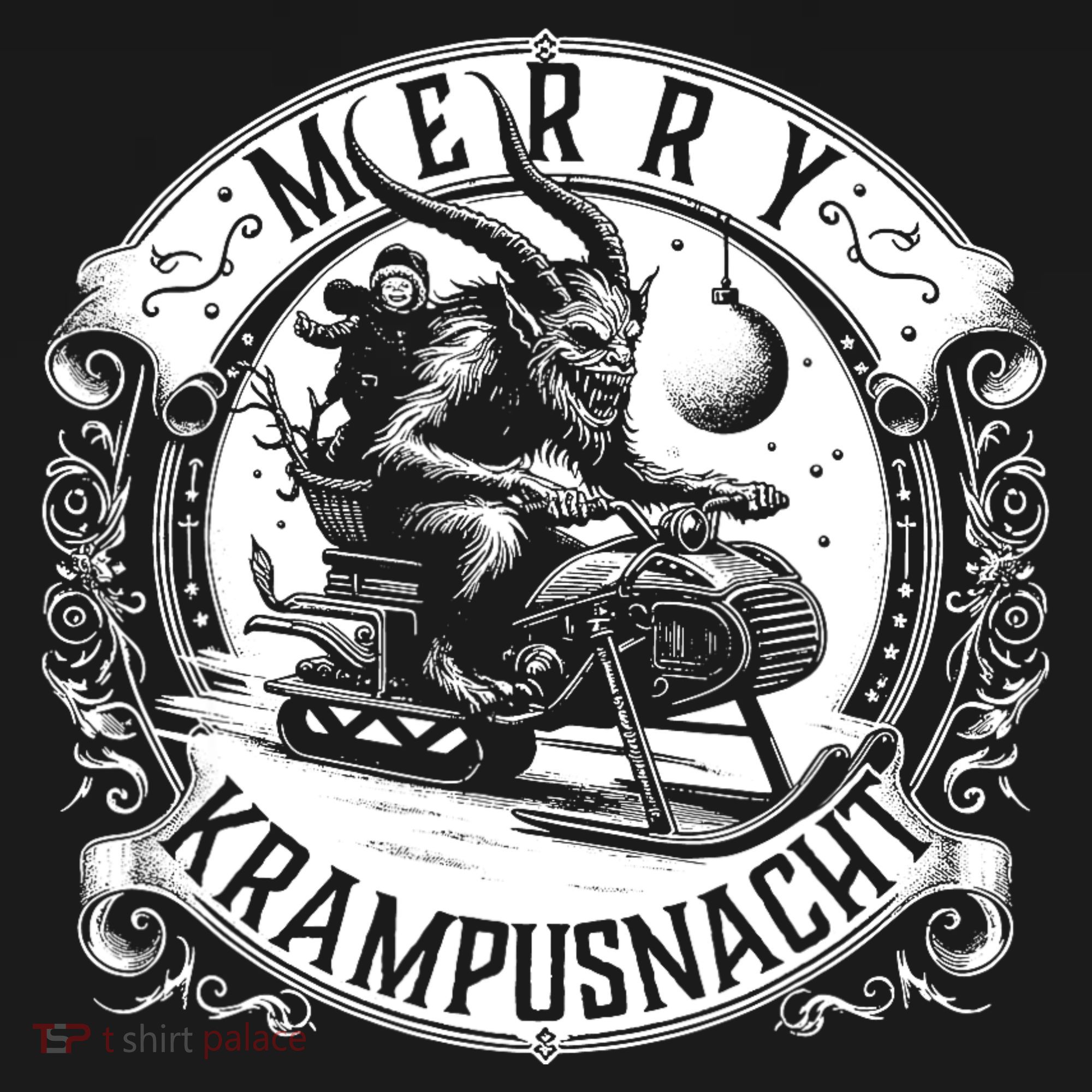 Krampusnacht Krampus On A Snowmobile Women's Hoodie