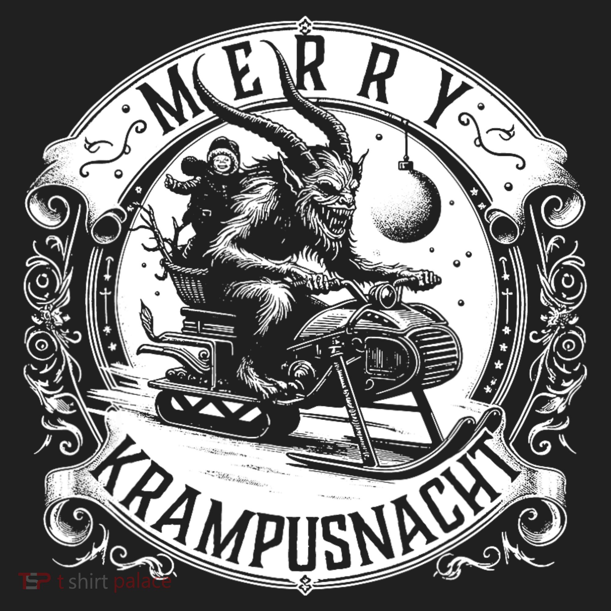 Krampusnacht Krampus On A Snowmobile Tumbler