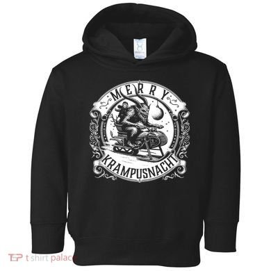 Krampusnacht Krampus On A Snowmobile Toddler Hoodie