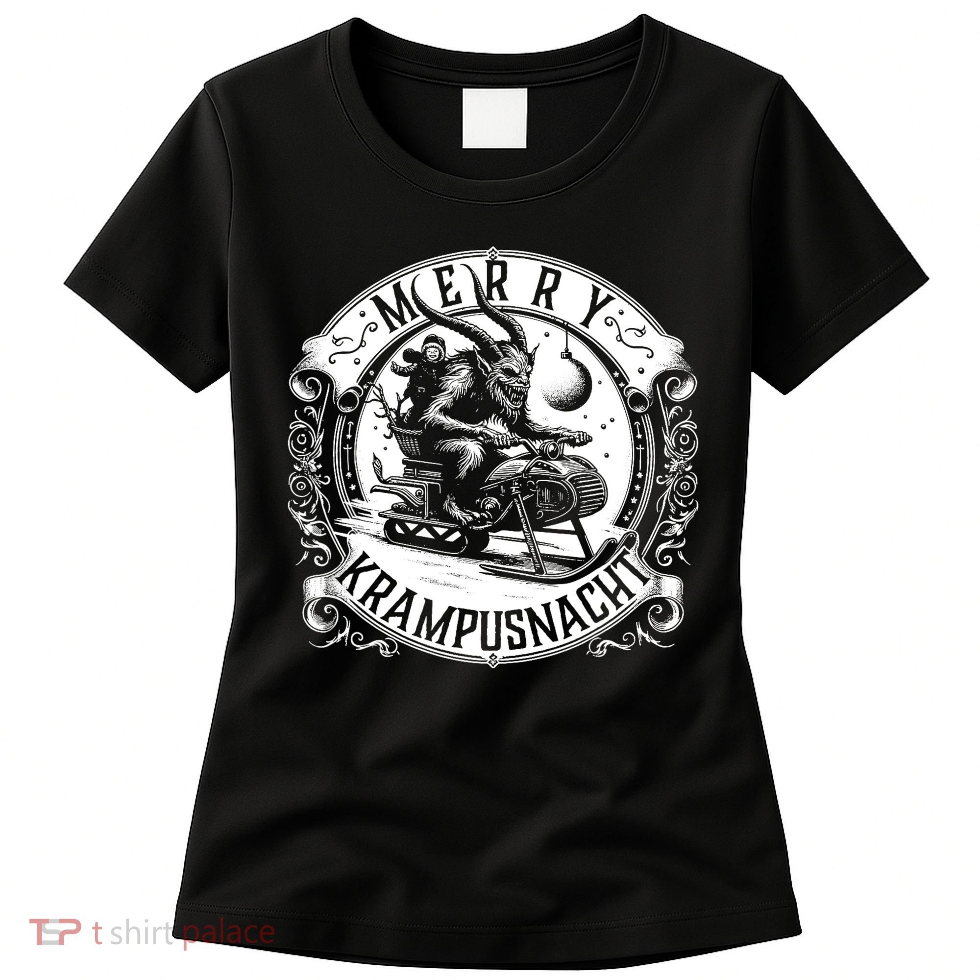Krampusnacht Krampus On A Snowmobile Women's T-Shirt