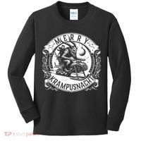 Krampusnacht Krampus On A Snowmobile Kids Long Sleeve Shirt thumb 0