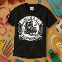 Krampusnacht Krampus On A Snowmobile Kids T-Shirt thumb 3