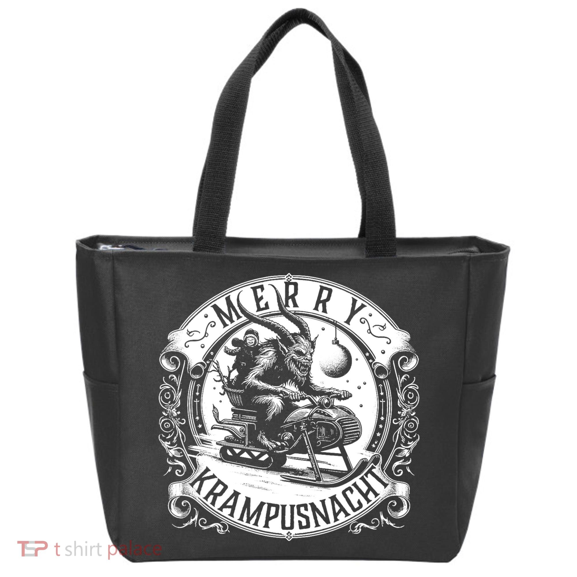 Krampusnacht Krampus On A Snowmobile Tote Bag