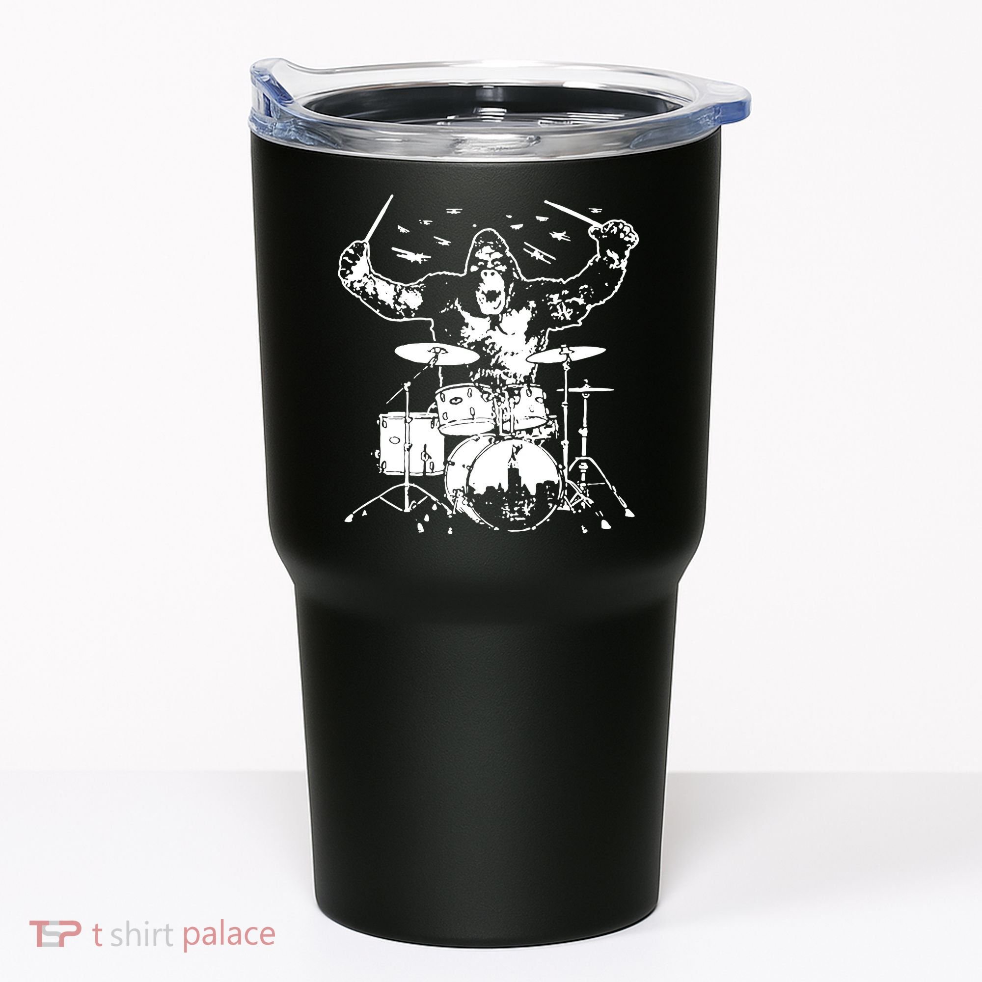 King Kong Playing Drums Tumbler