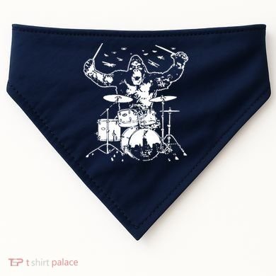 King Kong Playing Drums USA-Made Doggie Bandana