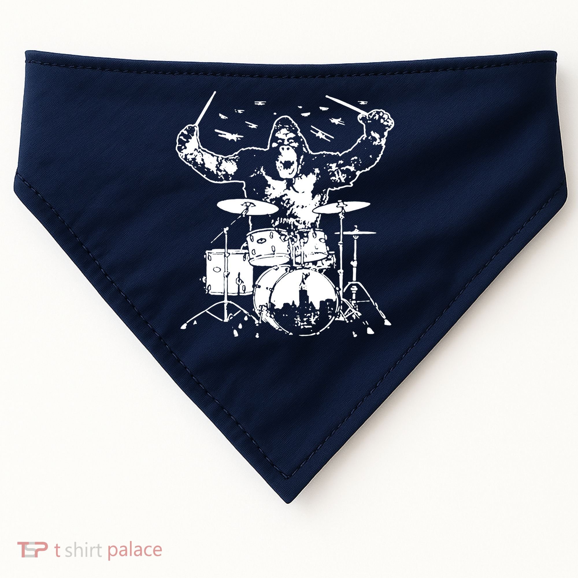King Kong Playing Drums USA-Made Doggie Bandana