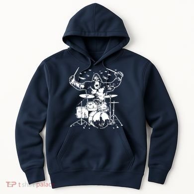 King Kong Playing Drums Hoodie