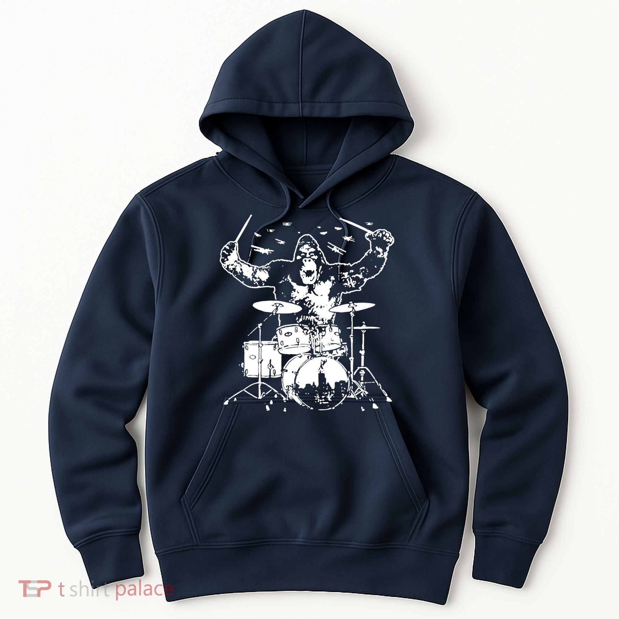 King Kong Playing Drums Hoodie
