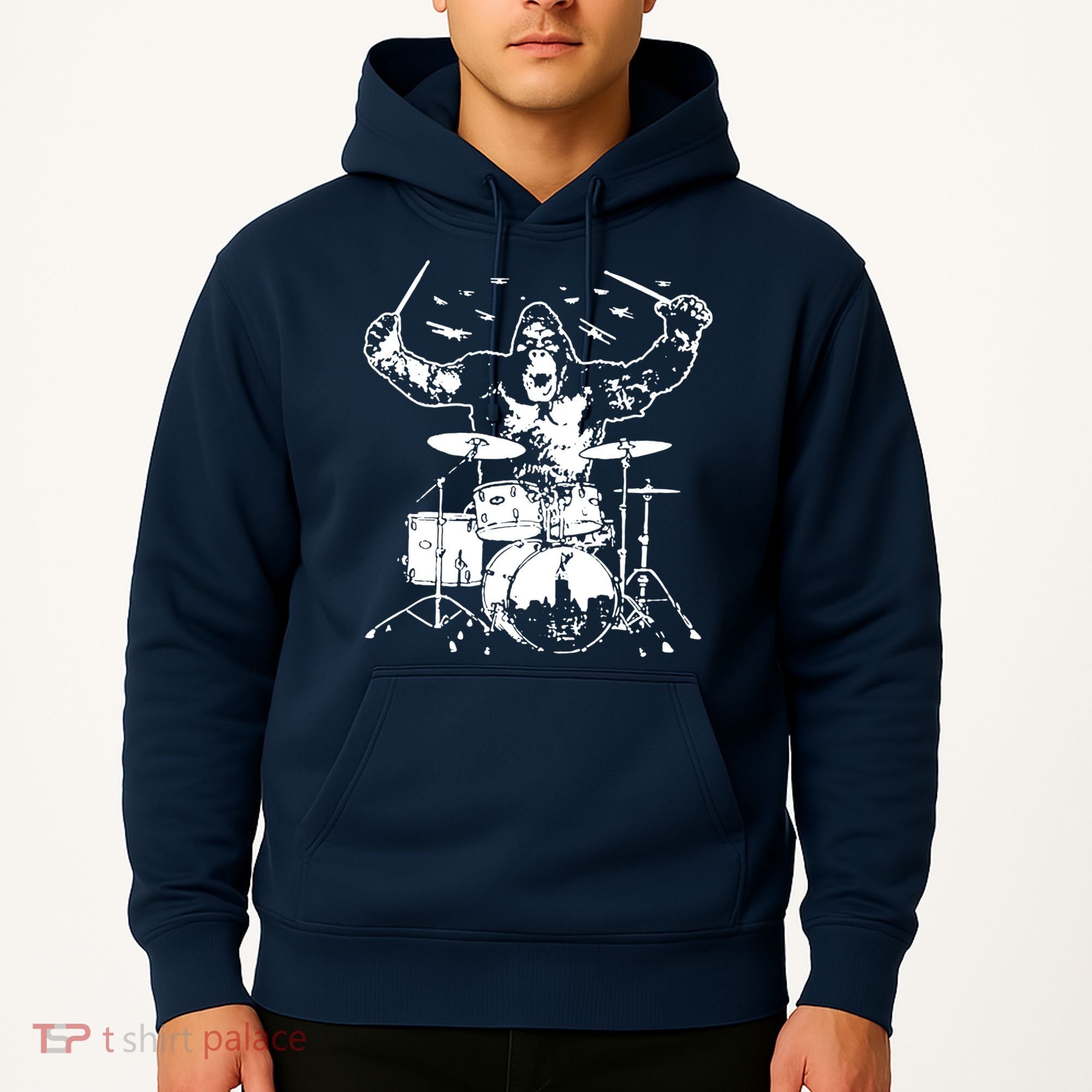 King Kong Playing Drums Hoodie