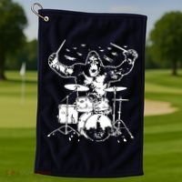 King Kong Playing Drums Golf Towel thumb 1