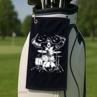 King Kong Playing Drums Golf Towel thumb 2