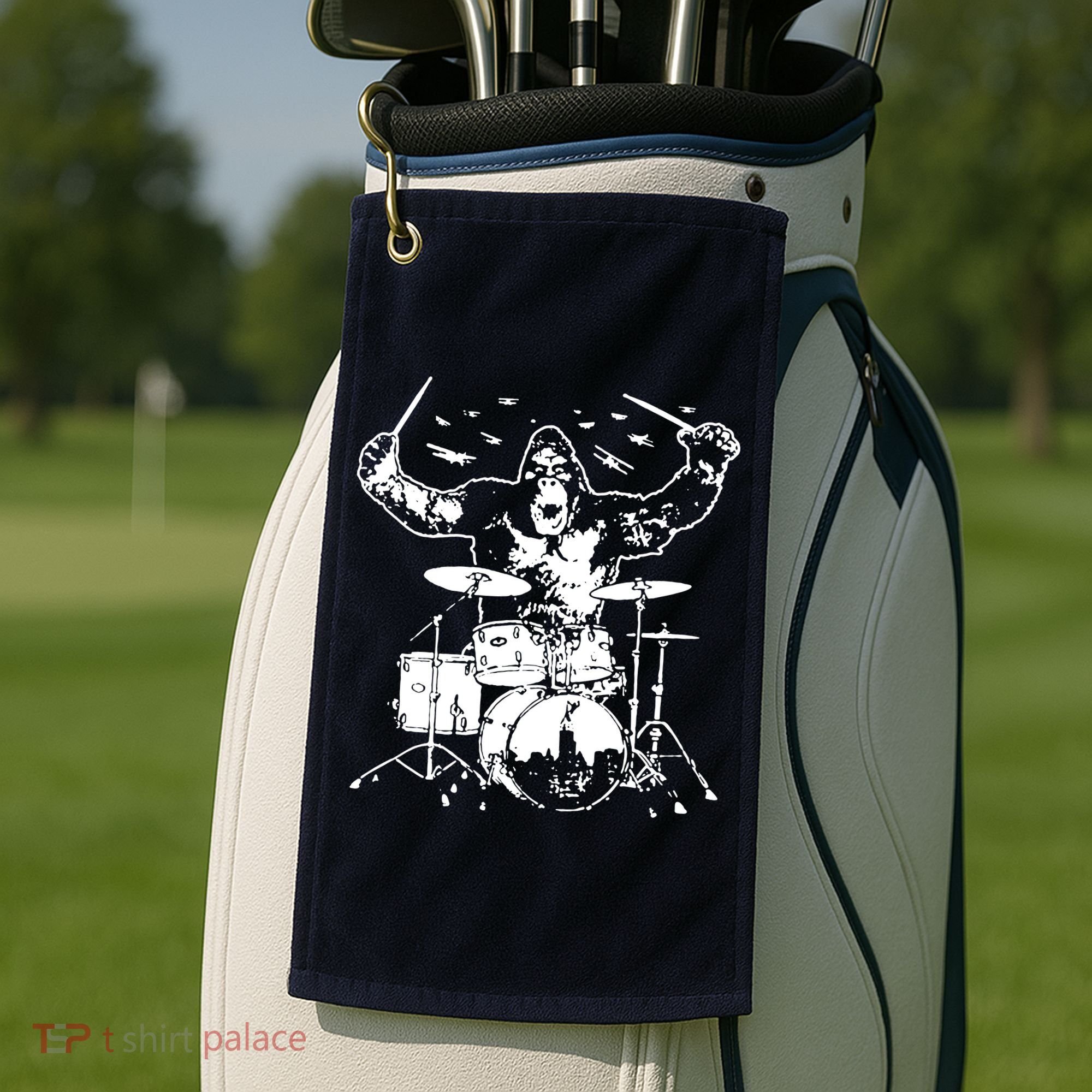 King Kong Playing Drums Golf Towel