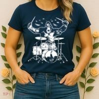 King Kong Playing Drums Women's T-Shirt thumb 2