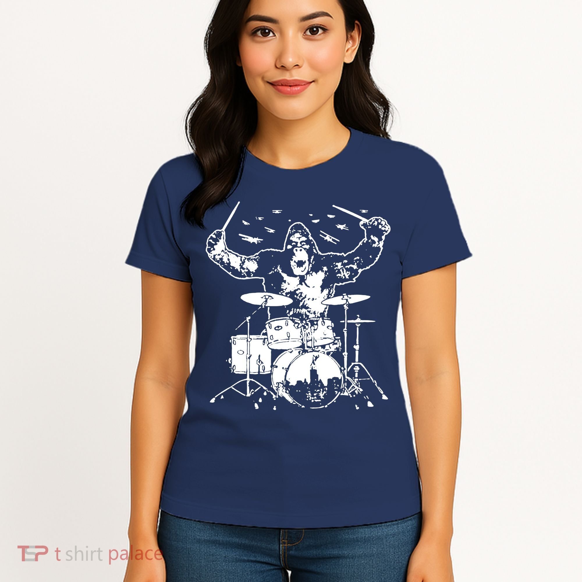 King Kong Playing Drums Women's T-Shirt