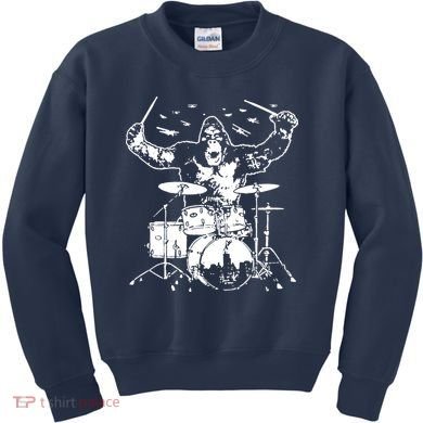 King Kong Playing Drums Kids Sweatshirt