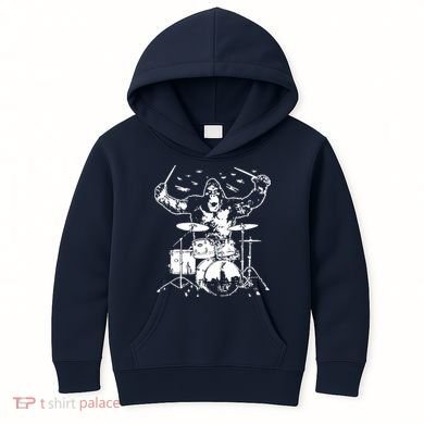 King Kong Playing Drums Kids Hoodie